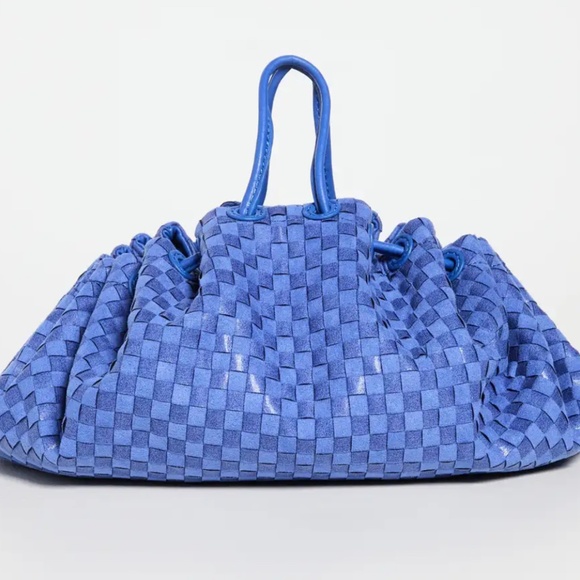 Simon Miller Blue Vegan Leather Scrunch Bag